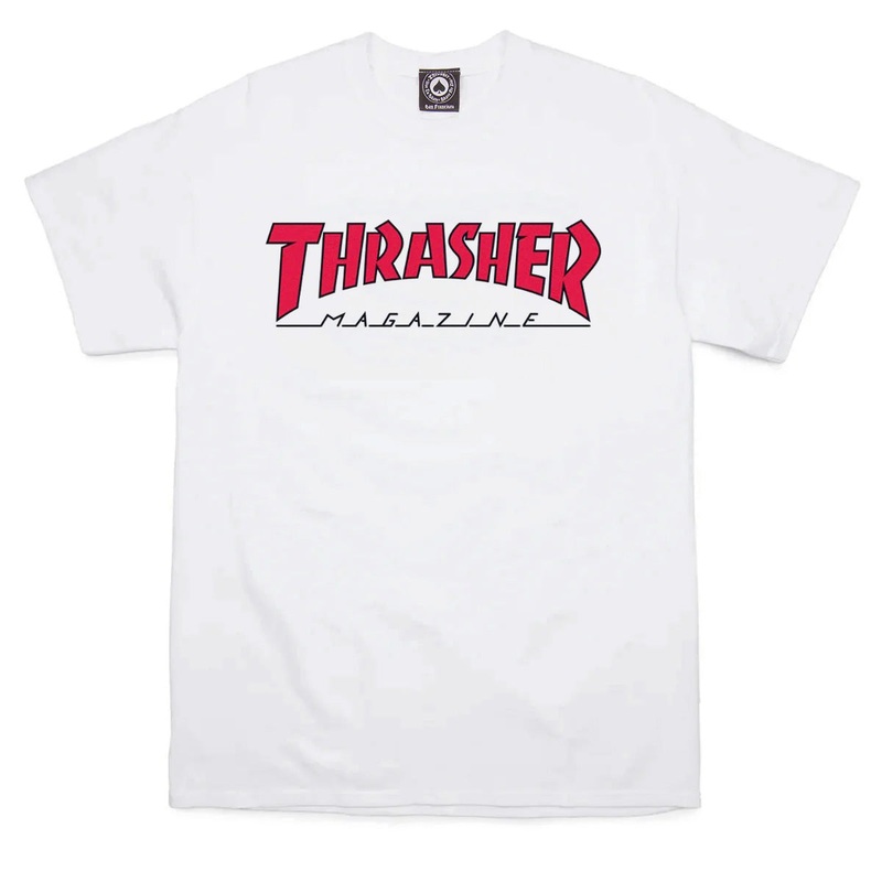 Thrasher Outlined T-Shirt – White/Red