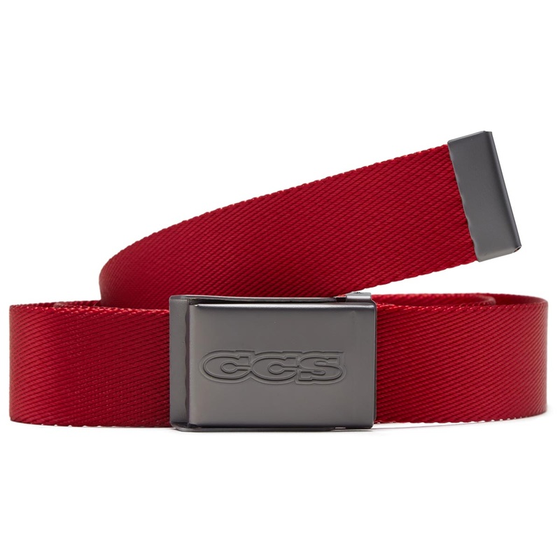 CCS Gunmetal 96 Logo Web Belt – Red