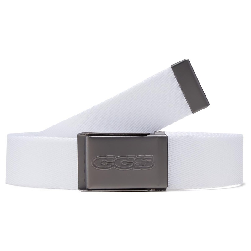 CCS Gunmetal 96 Logo Web Belt – White