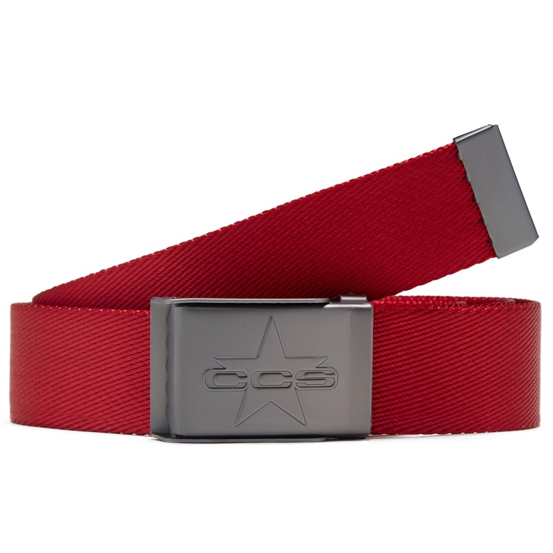 CCS Gunmetal 97 Star Web Belt – Red