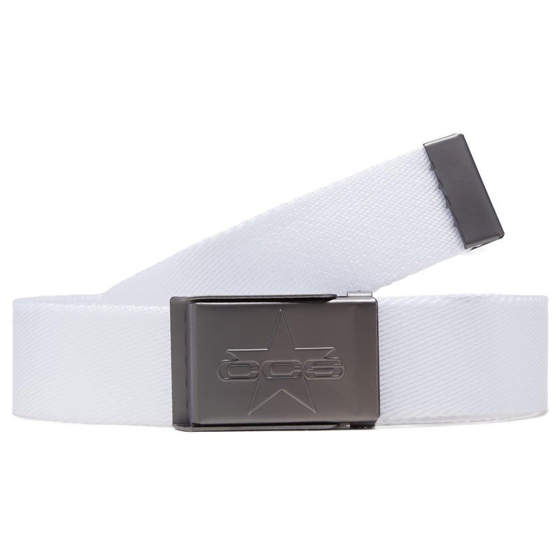 CCS Gunmetal 97 Star Web Belt – White
