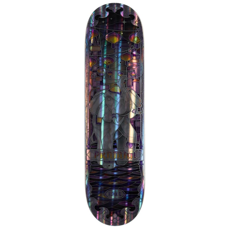 Real Praman Holographic Cathedral Skateboard Deck – Purple – 8.50