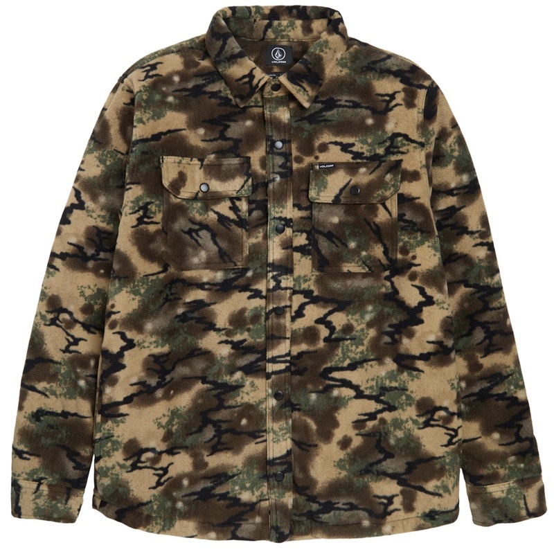 Volcom Bowered Fleece Long Sleeve Jacket – Dark Khaki