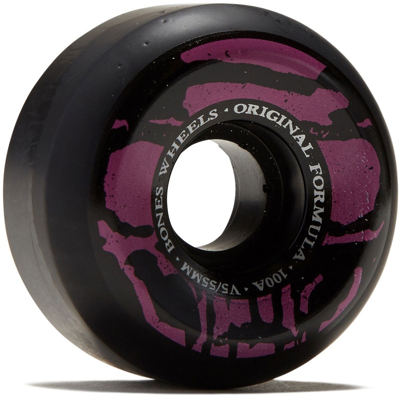 Bones Mummy Skulls V5 Sidecut 100a Skateboard Wheels – Black – 55mm