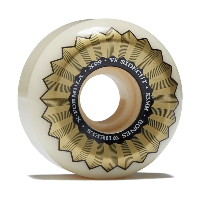 Bones X Formula Sidecuts 99a V5 Sidecut Skateboard Wheels – 53mm