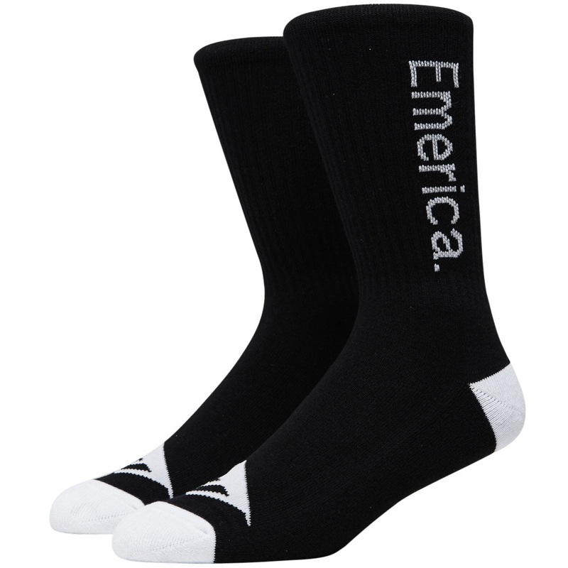 Emerica Pure Crew Socks – Black/White