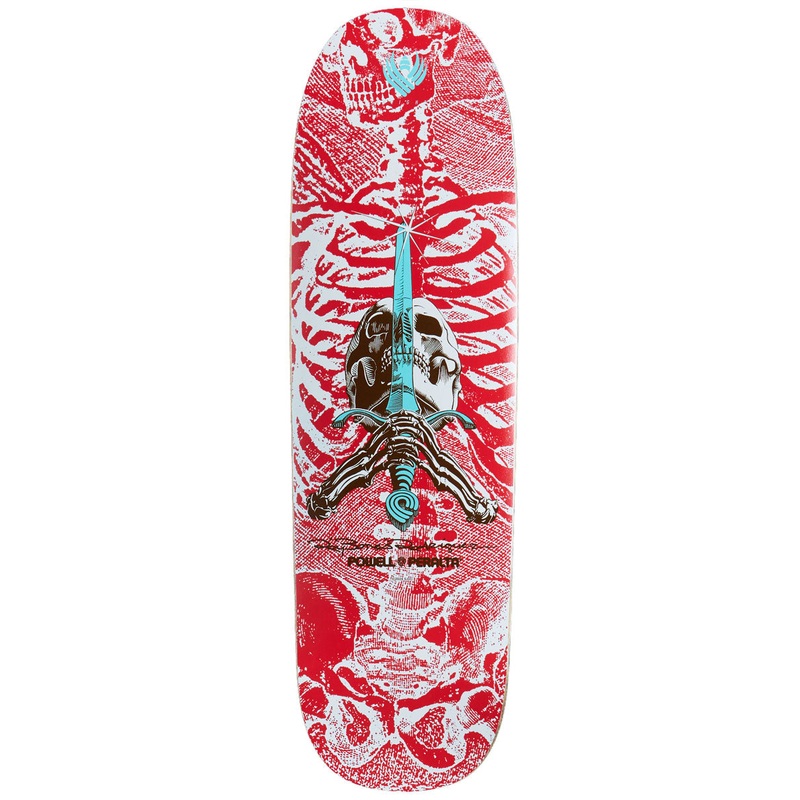 Powell-Peralta Flight Ray Rodriguez Skull & Sword 05 Skateboard Deck – Red/White – 9.26