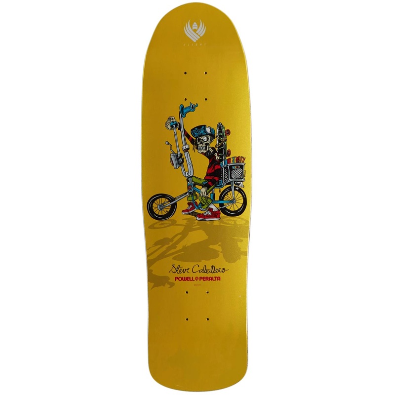 Powell-Peralta Flight Steve Caballero Chopper Bike Skateboard Deck – Yellow – 9.00
