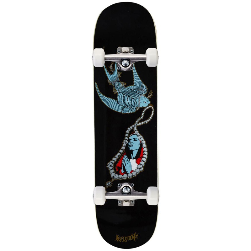 Welcome Rosary On A Popsicle Skateboard Complete – Black/Gold Foil – 8.00
