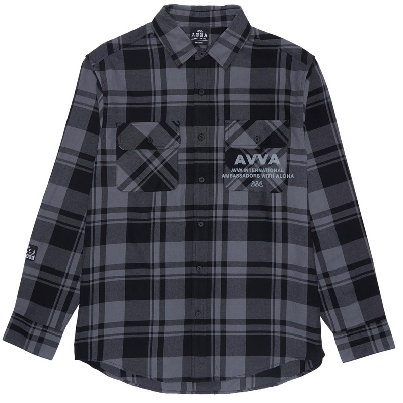 AVVA Blinding Sun Flannel Shirt – Grey/Black Open Plaid
