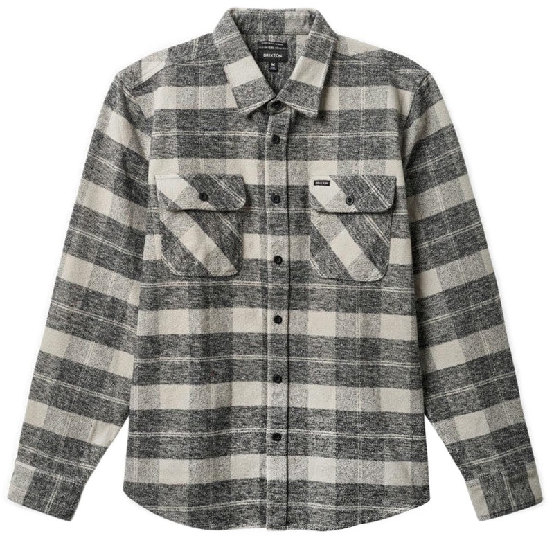 Brixton Bowery Heavyweight Long Sleeve Flannel Shirt – Black/Charcoal