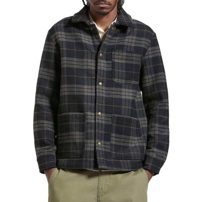 Brixton Shop Chore Jacket – Black/Charcoal Plaid