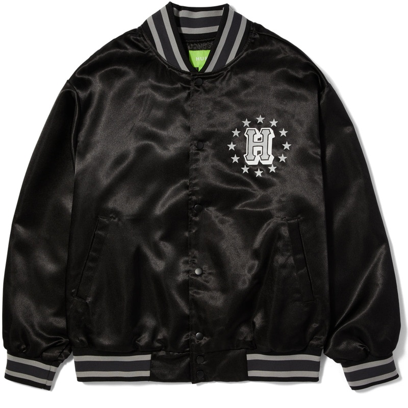 HUF Galactic Stack Baseball Jacket – Black