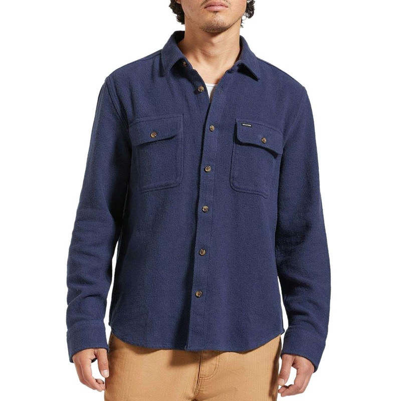 Brixton Bowery Textured Twill Over Shirt – Washed Navy