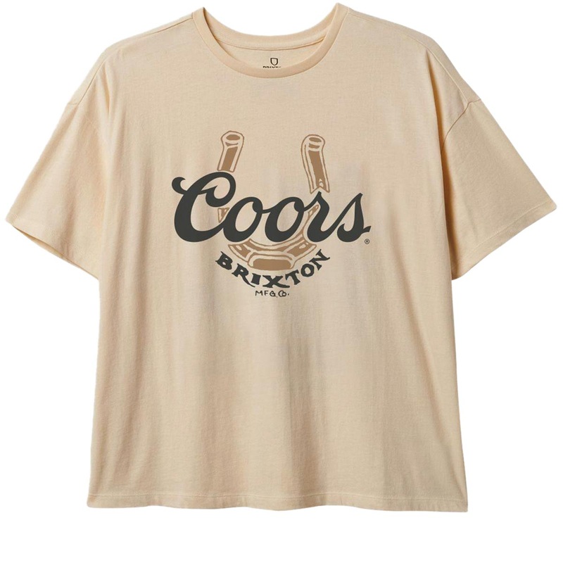 Brixton x Coors Womens Luck Oversized Bf T-Shirt – Washed Cream