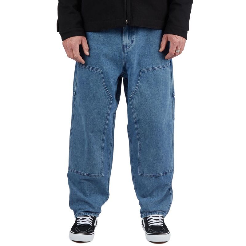 CCS 4×4 Reinforced Baggy Taper Denim Jeans – Medium Wash