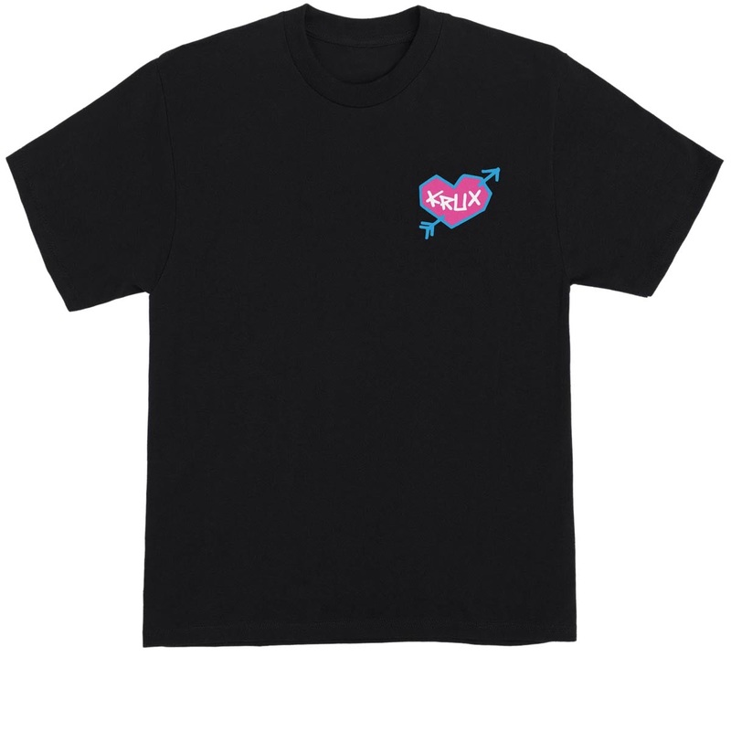 Krux Heart Logo T-Shirt – Black/Pink/Blue/White