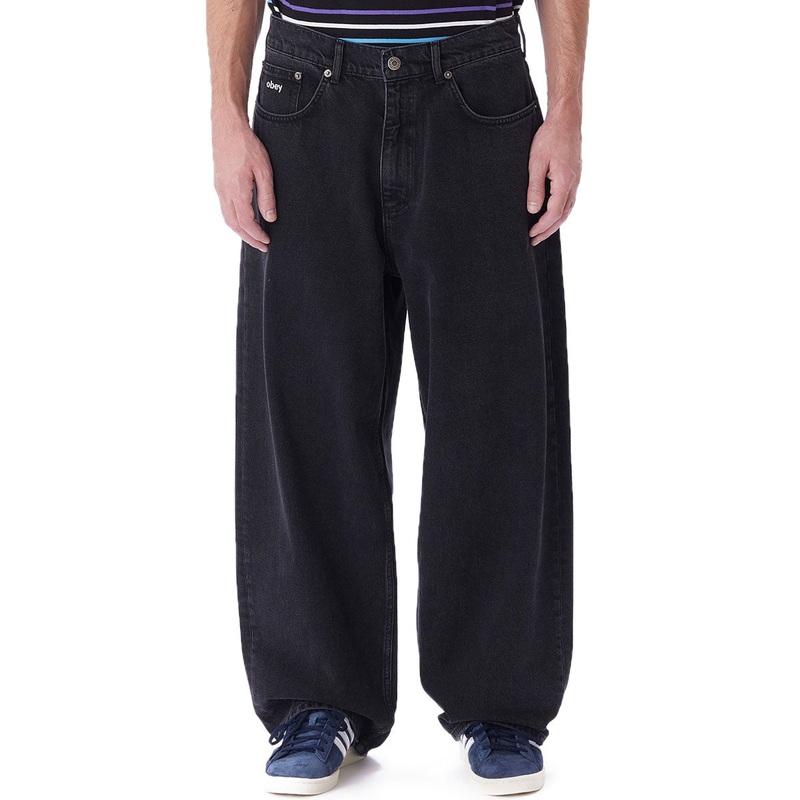 Obey Bigwig Baggy Denim Jeans – Faded Black