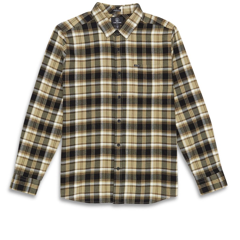 Volcom Caden Plaid Long Sleeve Shirt – Khaki