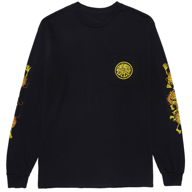 Anti-Hero Grimple Long Sleeve Pocket T-Shirt – Black/Orange/Yellow/Black