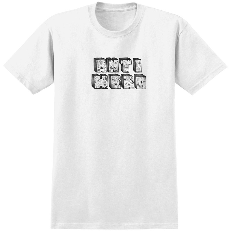 Anti-Hero Stacked T-Shirt – White/Black