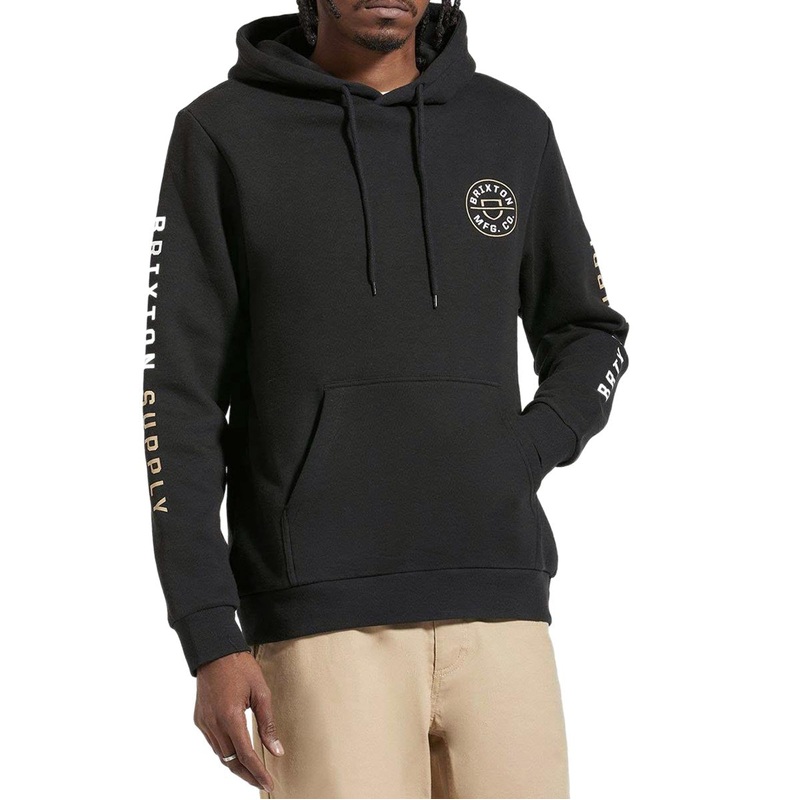 Brixton Crest Hoodie – Black/Sand/White