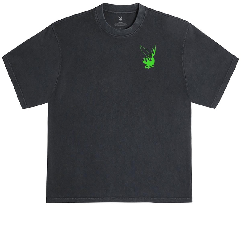 Color Bars x Playboy Flames 2.0 T-Shirt – Black/Slime Green