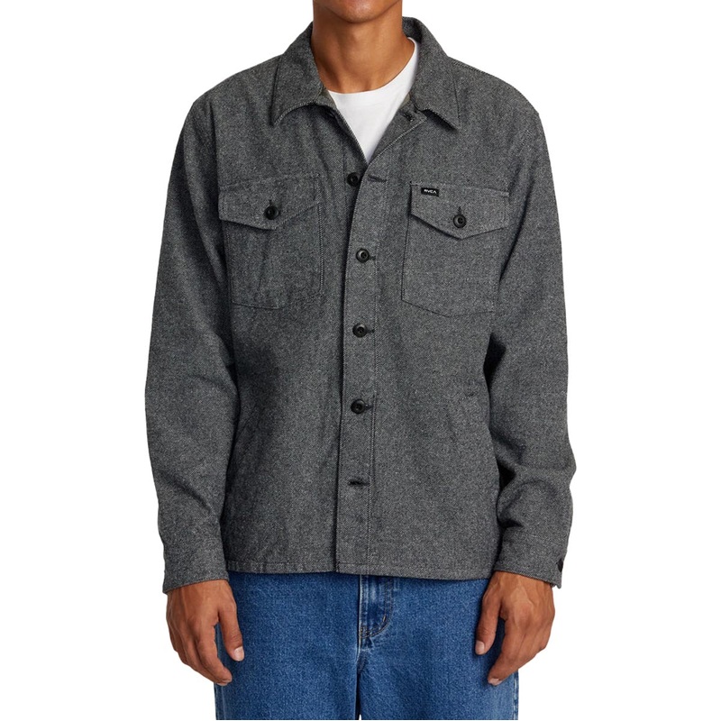 RVCA Flight Risk Shirt Jacket – Smoke Heather