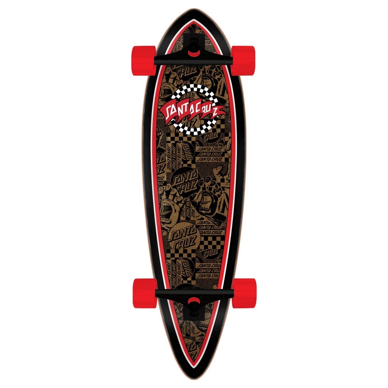 Santa Cruz Banner Check Route Pintail Pre-Built Cruzer Longboard Complete – 9.20