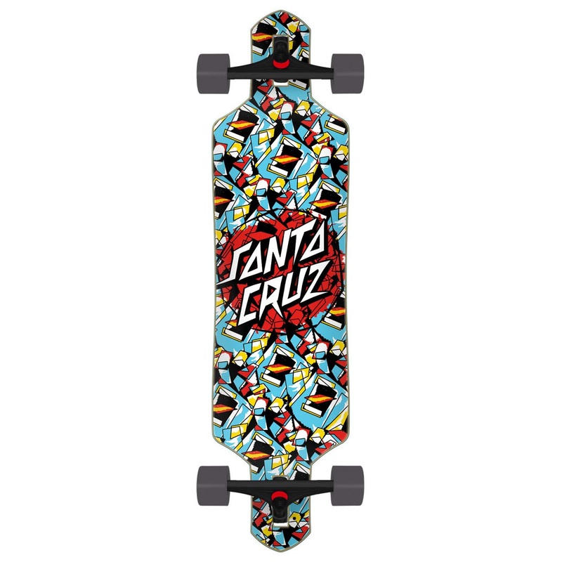 Santa Cruz Screaming Scratched Hand Dot Drop Thru Pre-Built Longboard Complete – 9.00