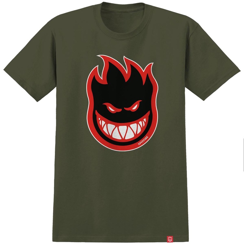 Spitfire Bighead Fill T-Shirt – Military Green/Black/Red/White