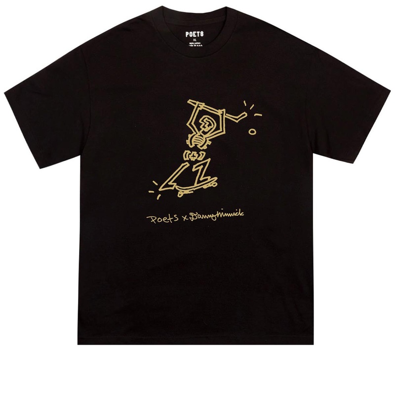 Poets x Minnick T-Shirt – Black/Gold Print