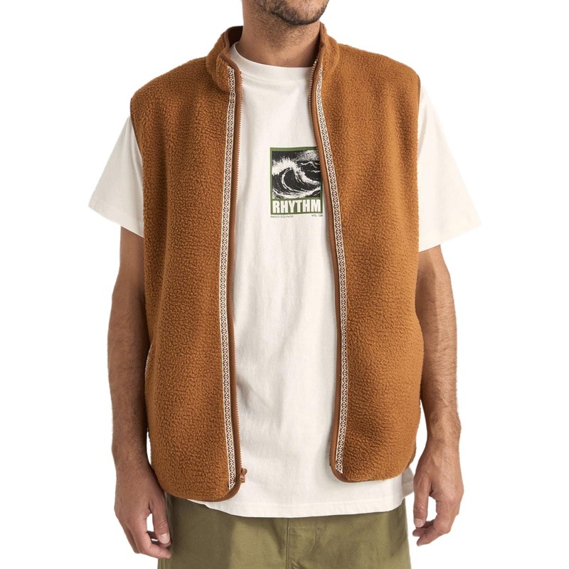 Rhythm Marco Sherpa Vest – Tobacco