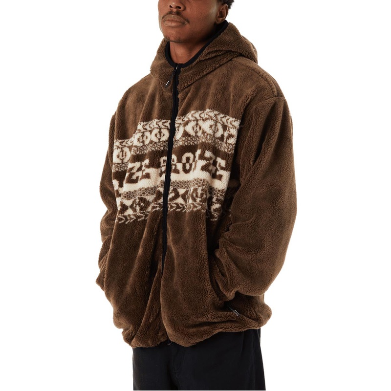 Huf x Bronze 56k High Pile Fleece Hoodie – Brown