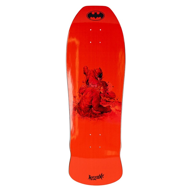 Welcome x Batman Knockout On Early Grab Skateboard Deck – Red/Black Dip – 10.00