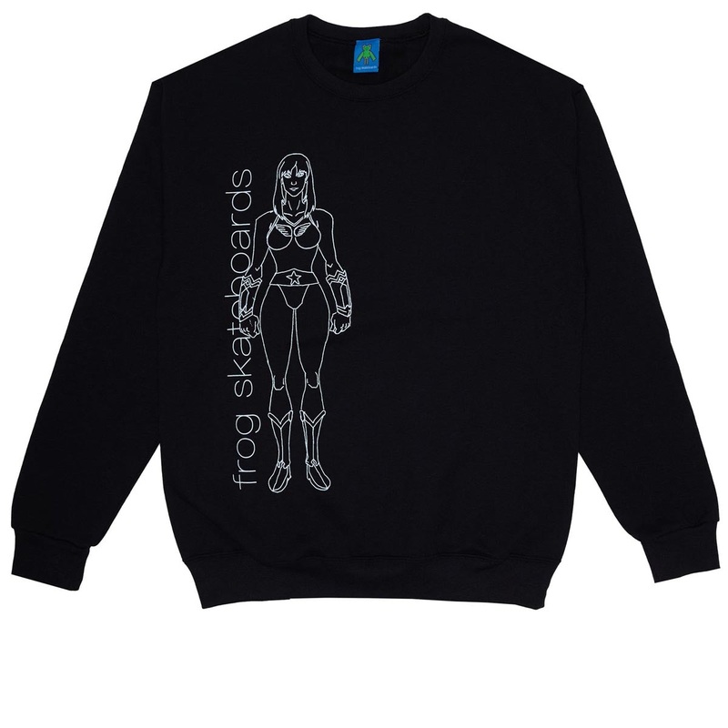 Frog Comic Book Crewneck Sweatshirt – Black