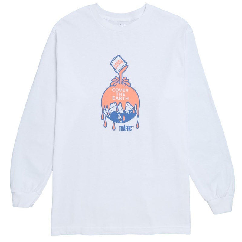 Traffic Cover The Earth Long Sleeve T-Shirt – White