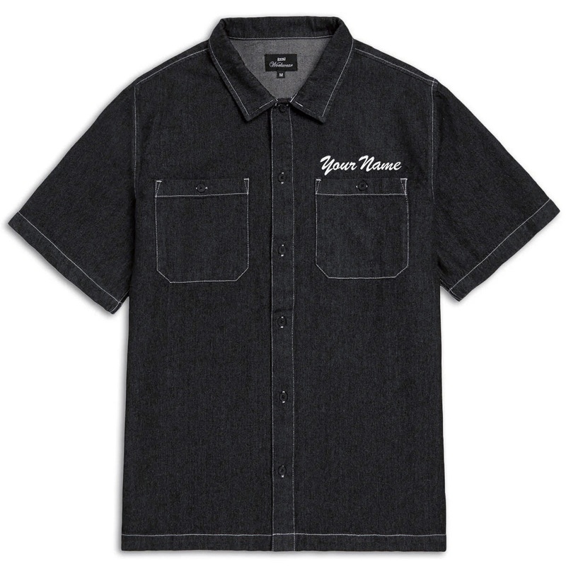 CCS Custom Embroidered Work Shirt – Black Denim