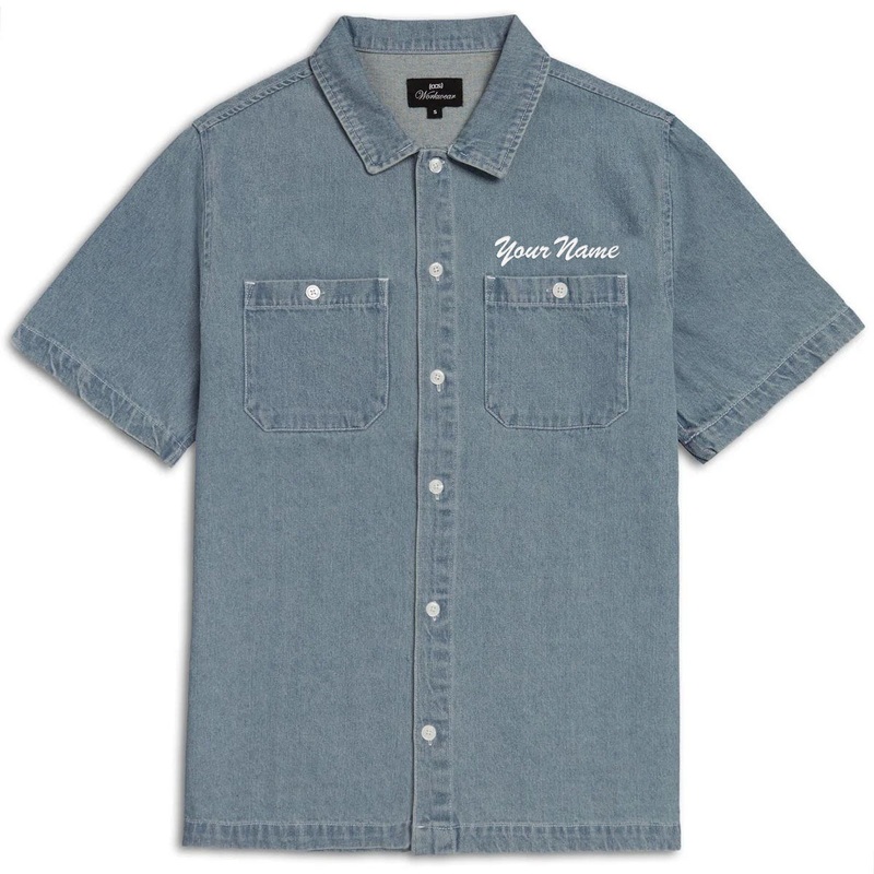 CCS Custom Embroidered Work Shirt – Light Blue Denim – LG