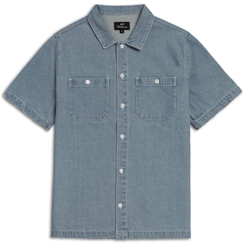 CCS Custom Embroidered Work Shirt – Light Blue Denim – XL
