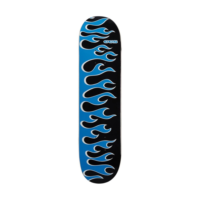 CCS Flames Mini Skateboard Deck – Black/Blue – 7.00