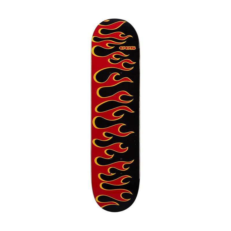 CCS Flames Mini Skateboard Deck – Black/Red – 7.00