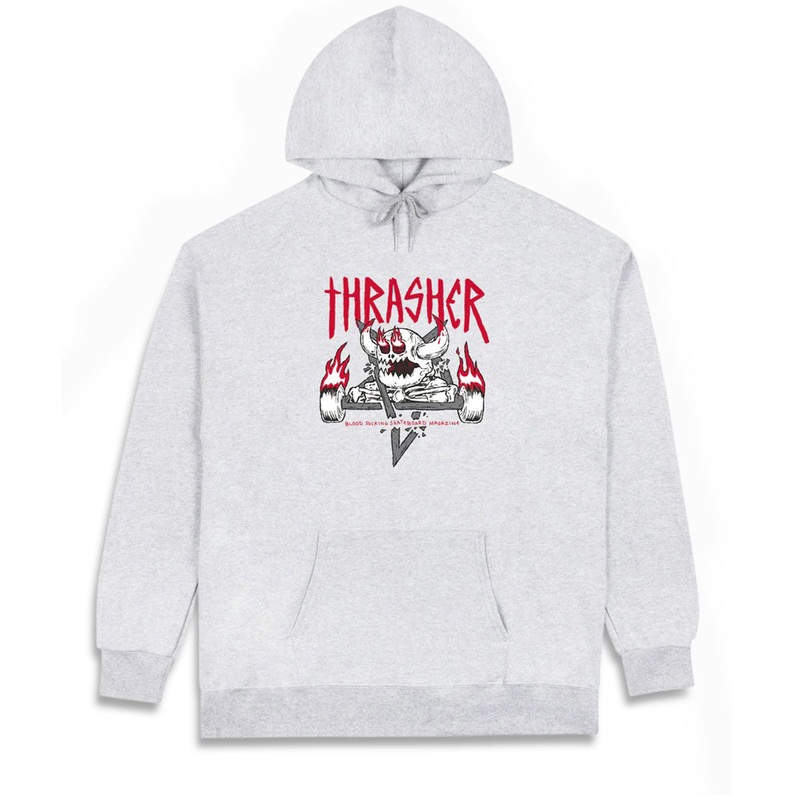 Thrasher x Toy Machine Monster-Gram Hoodie – Ash Grey