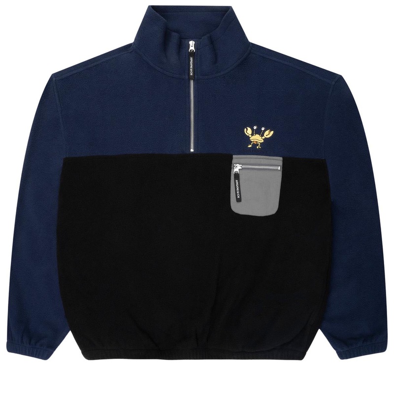Sci-Fi Fantasy Crab Quarter Zip Sweatshirt – Black