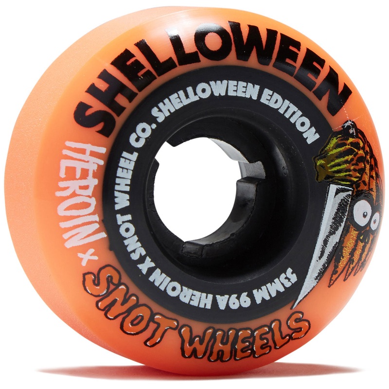 Snot x Heroin Shelloween 99a Skateboard Wheels – Orange/Black – 53mm