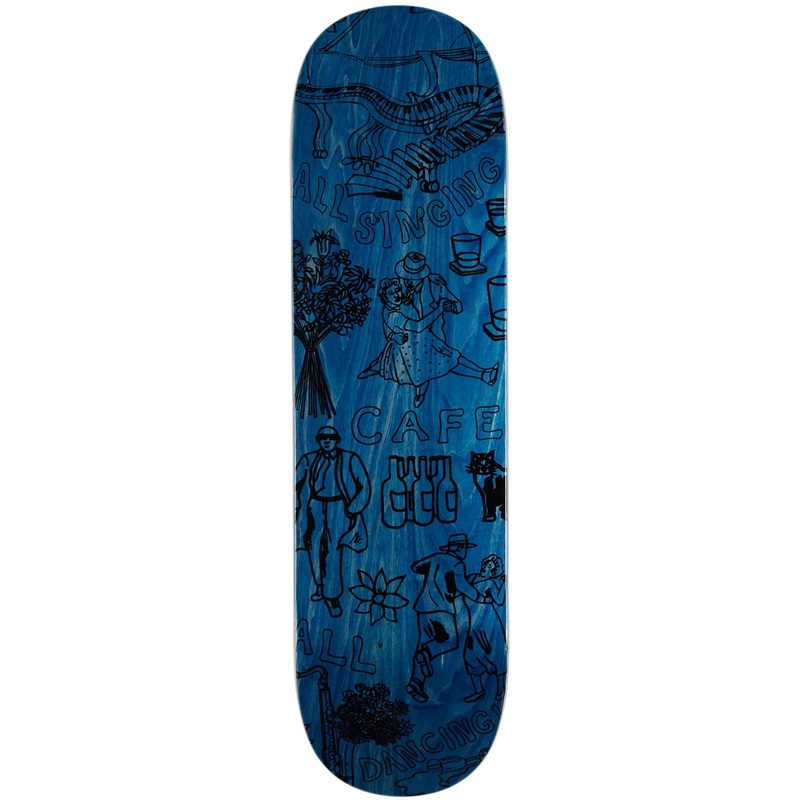 Cafe Gaurab Sketches C2 Shape Skateboard Deck – Blue – 8.25
