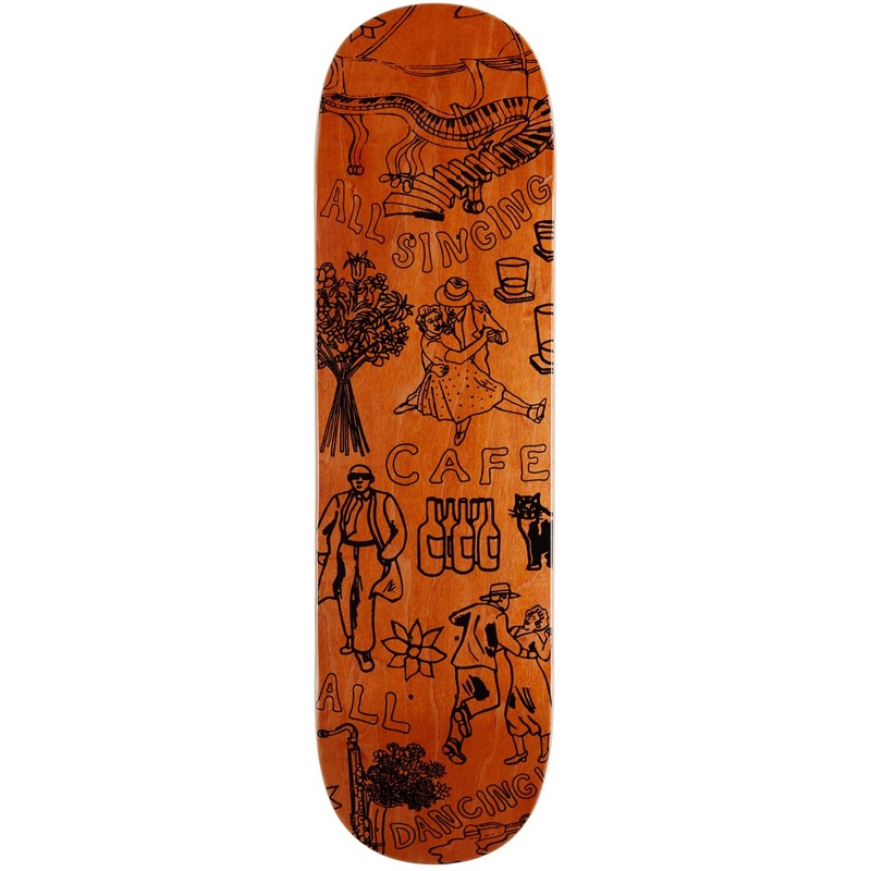 Cafe Gaurab Sketches C2 Shape Skateboard Deck – Orange – 8.50