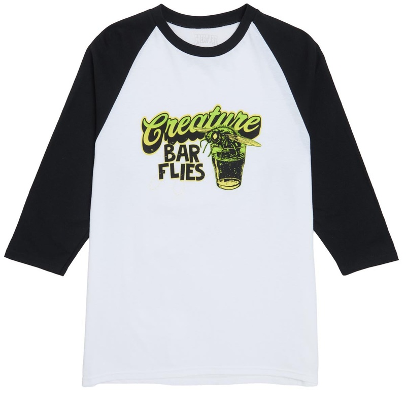 Creature Barfly 3/4 Sleeve T-Shirt – White/Black