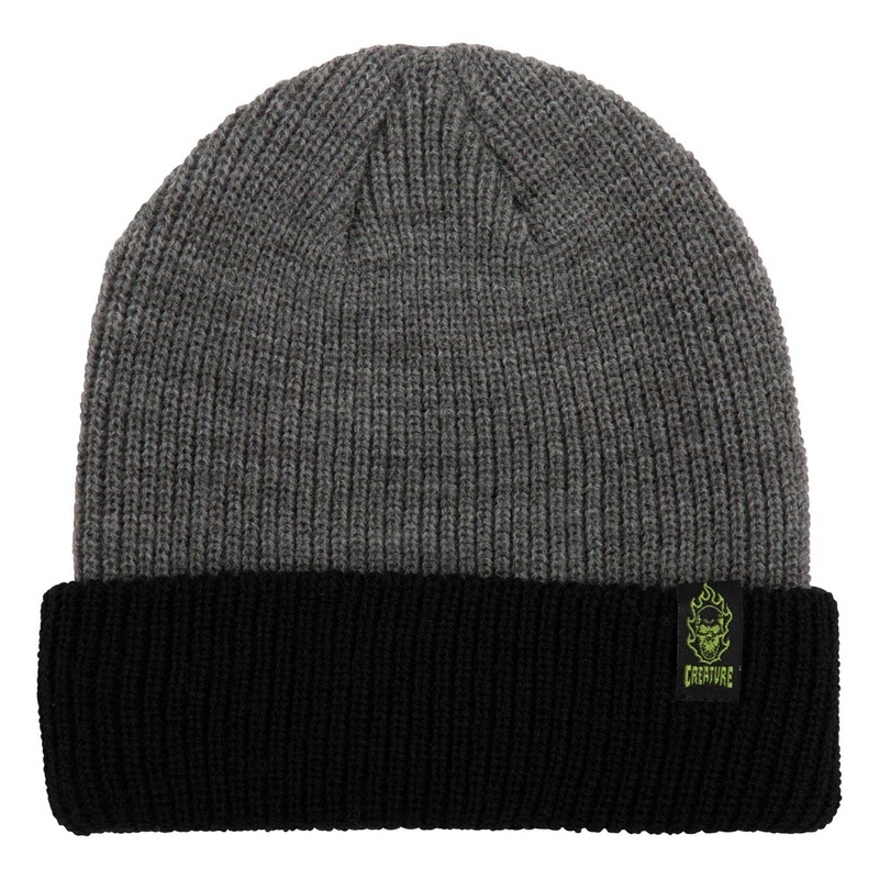 Creature Bonehead Label Long Shoreman Beanie – Black/Grey
