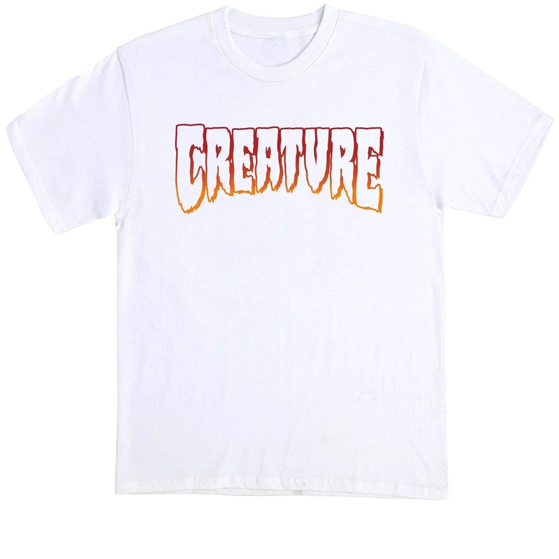 Creature Logo Outline T-Shirt – White/Red